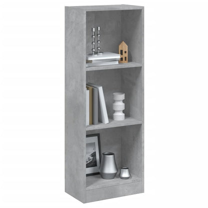 Bücherregal 3 Fächer Betongrau 40x24x109 cm Holzwerkstoff - Pazzar.ch