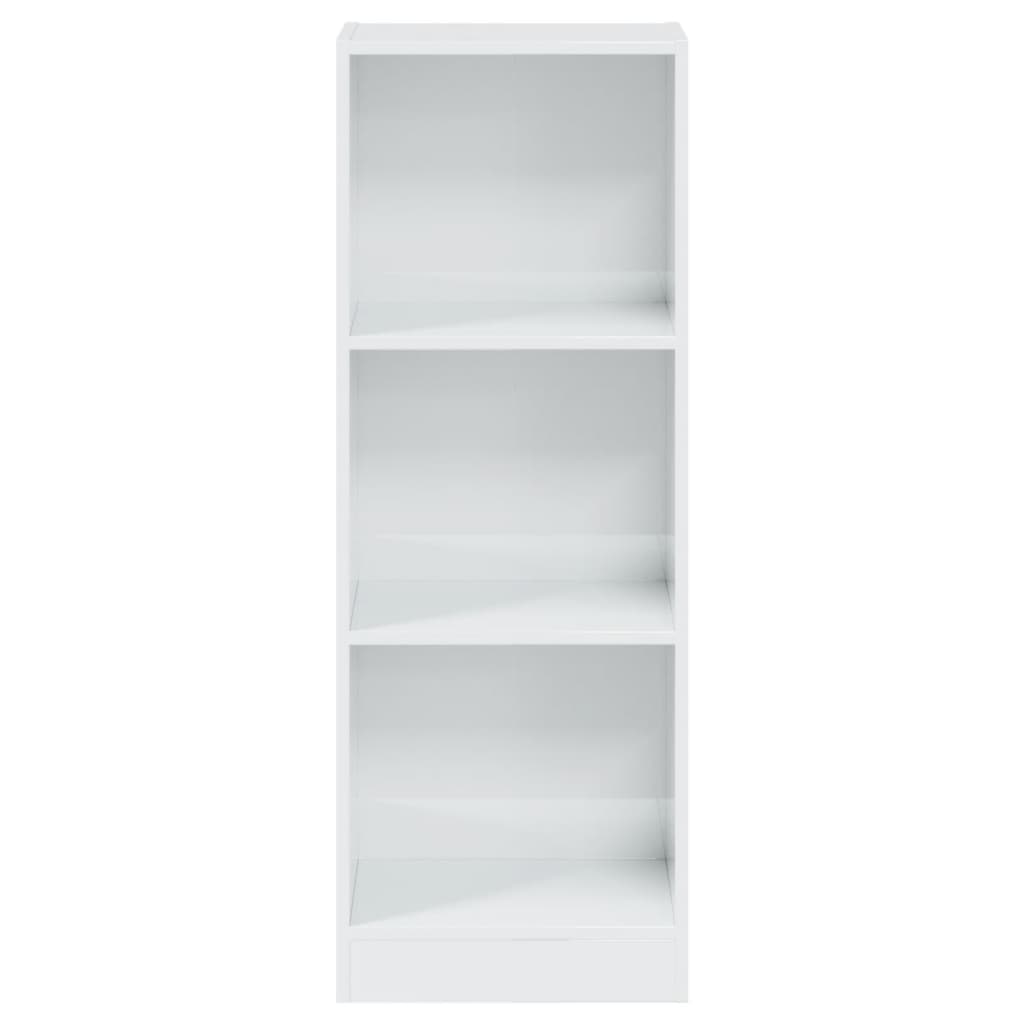 Bücherregal 3 Fächer Hochglanz-Weiß 40x24x109 cm Holzwerkstoff