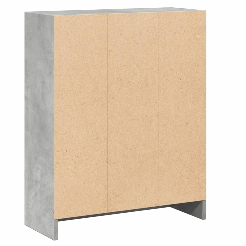 Bücherregal Betongrau 60x24x76 cm Holzwerkstoff