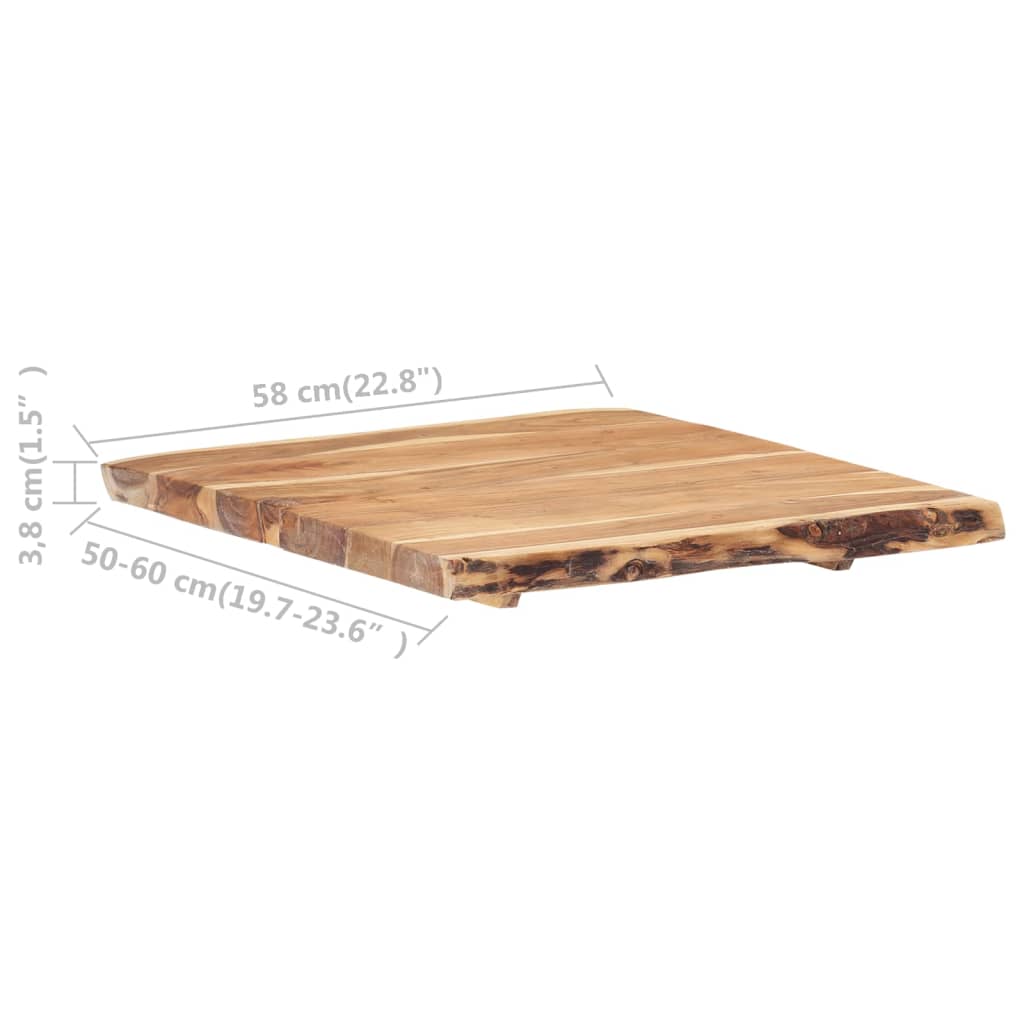 Tischplatte Massivholz Akazie 58x(50-60)x3,8 cm