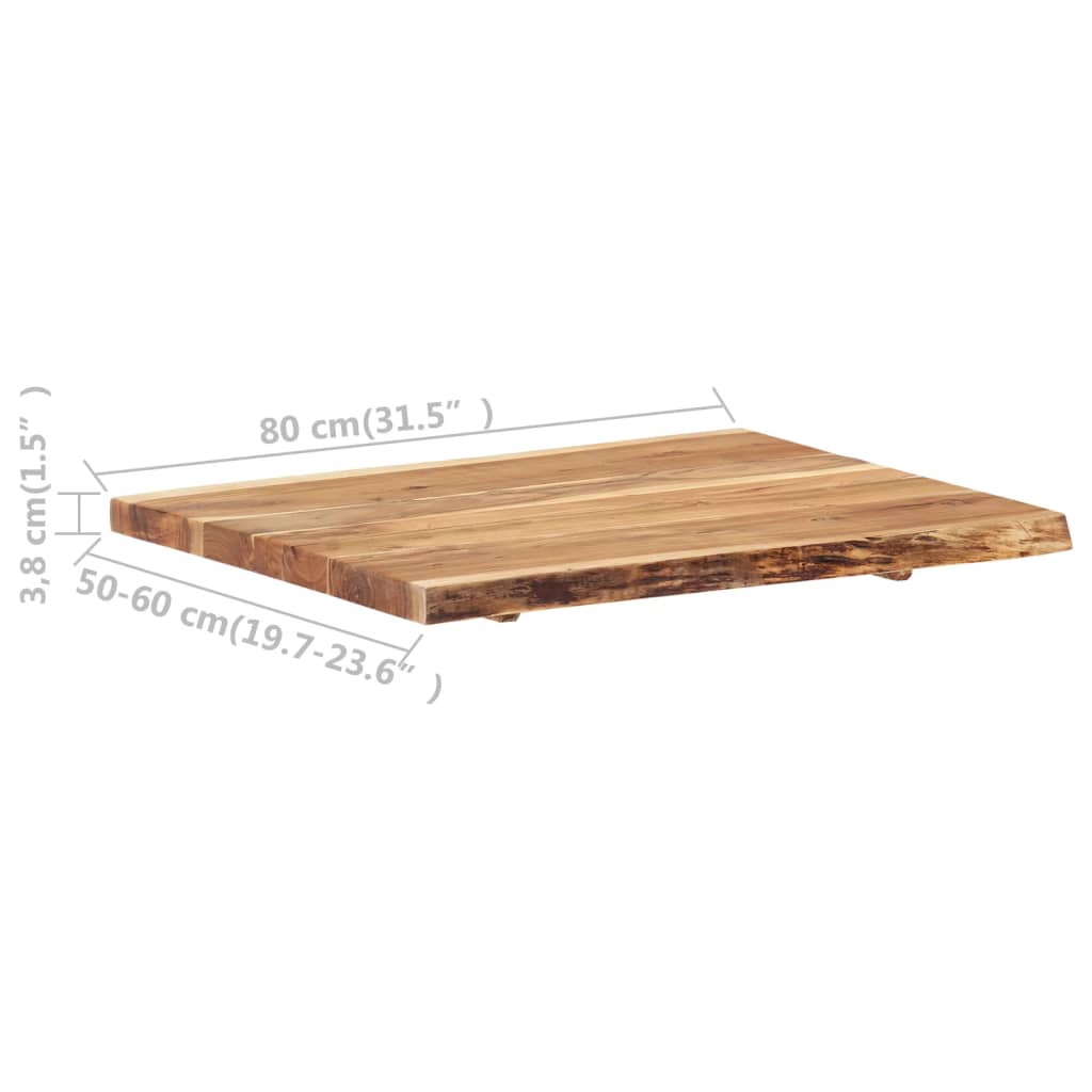 Tischplatte Massivholz Akazie 80x(50-60)x3,8 cm