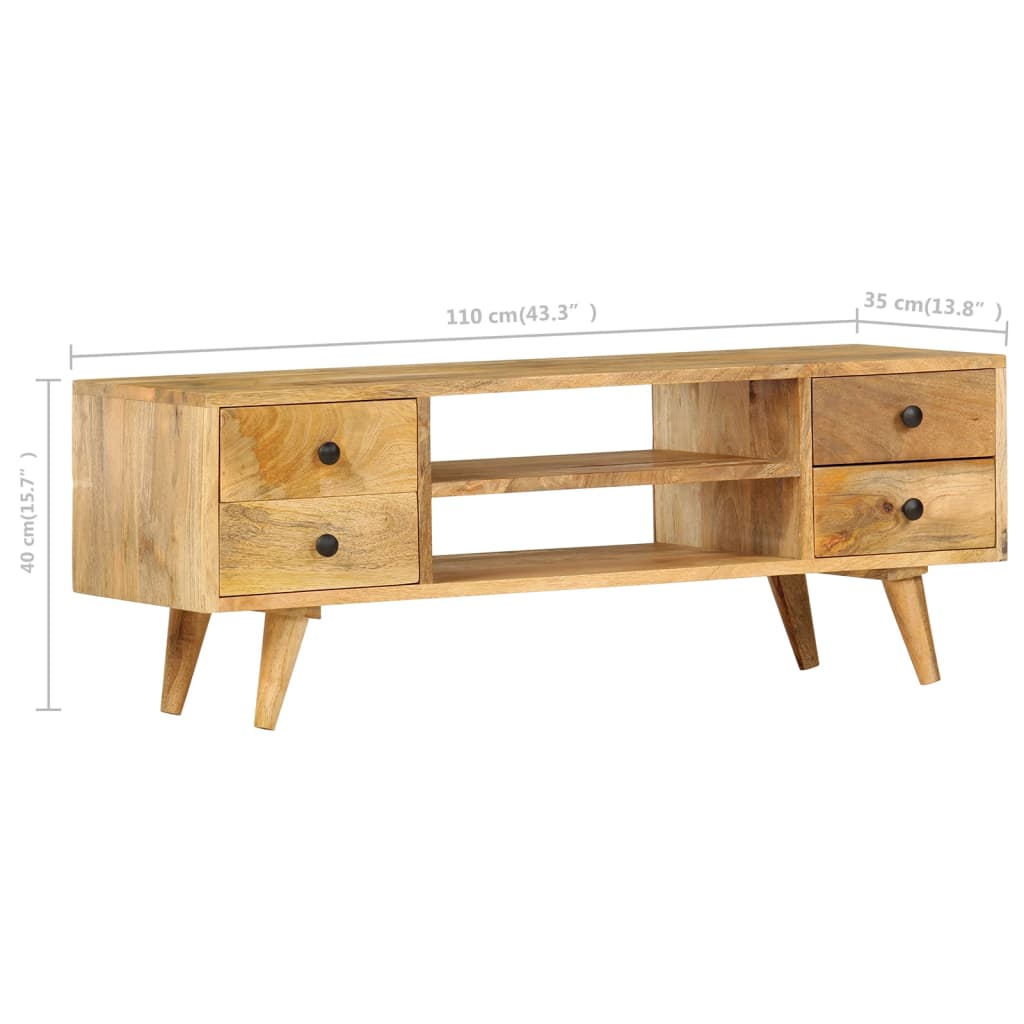 TV-Schrank 110 x 35 x 40 cm Massivholz Mango