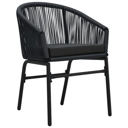 Gartenstühle 2 Stk. Schwarz PE-Rattan - Pazzar.ch