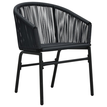 Gartenstühle 2 Stk. Schwarz PE-Rattan - Pazzar.ch