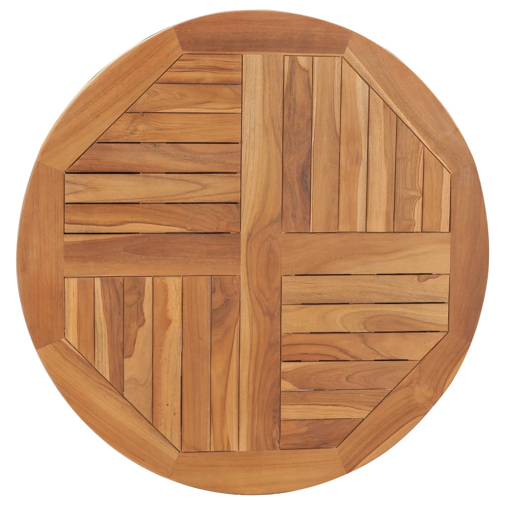 Tischplatte Massivholz Teak Rund 2,5 cm 80 cm