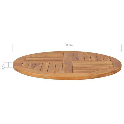 Tischplatte Massivholz Teak Rund 2,5 cm 80 cm - Pazzar.ch