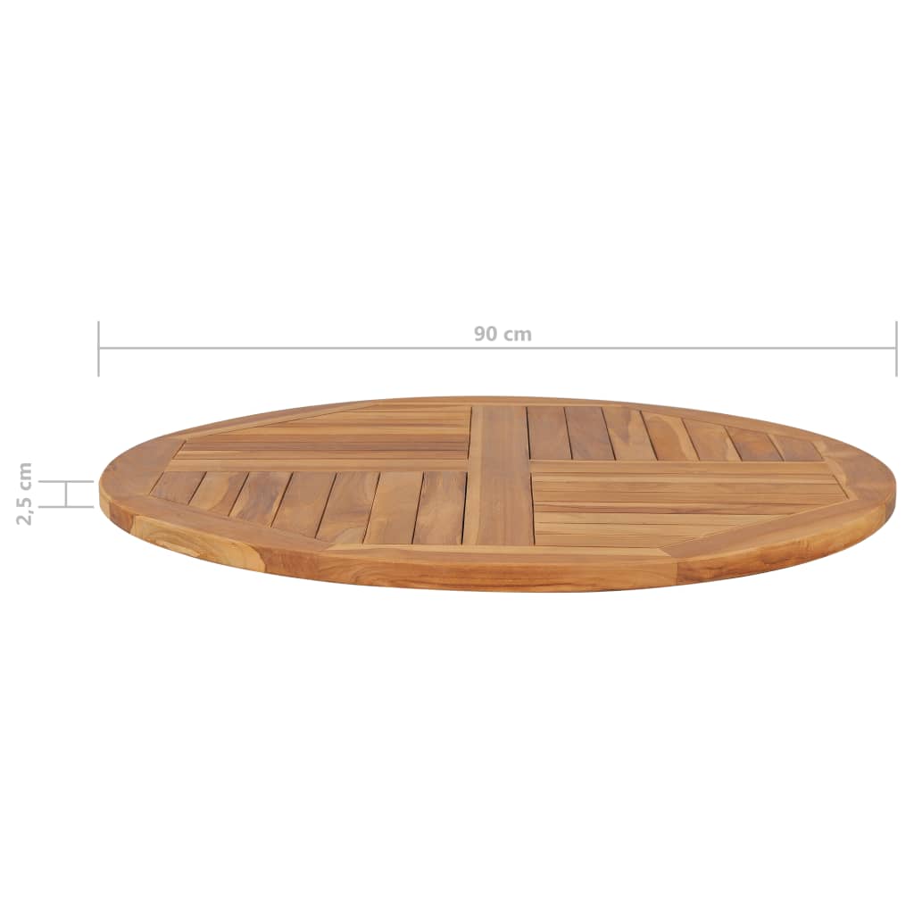 Tischplatte Massivholz Teak Rund 2,5 cm 90 cm - Pazzar.ch