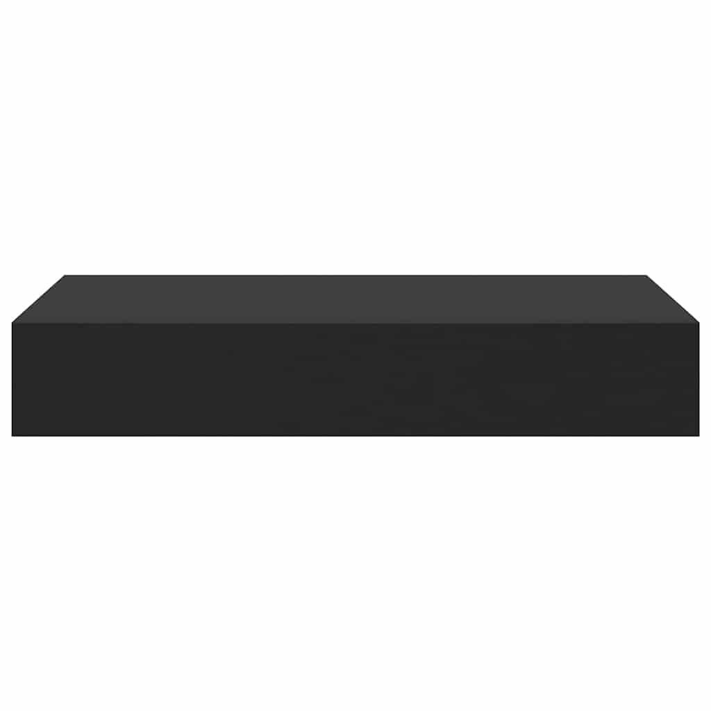 Schweberegal mit Schublade Schwarz 48x25x8 cm