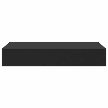 Schweberegal mit Schublade Schwarz 48x25x8 cm