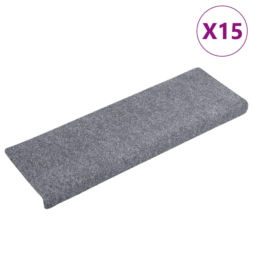 Stufenmatten Selbstklebend 15 Stk. 65x21x4 cm Hellgrau Rechteckiger Rand