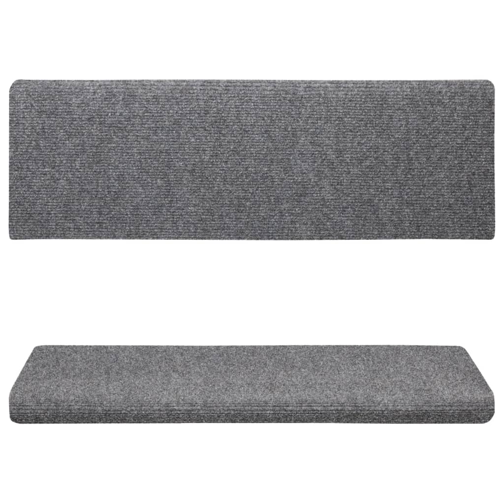 Stufenmatten Selbstklebend 15 Stk. 65x21x4 cm Hellgrau Rechteckiger Rand