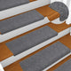Stufenmatten Selbstklebend 15 Stk. 65x21x4 cm Hellgrau Rechteckiger Rand