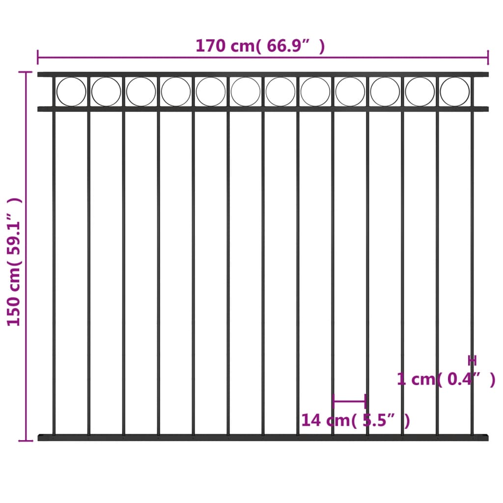 Zaunfeld Stahl 1,7x1,5 m Schwarz - Pazzar.ch