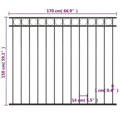 Zaunfeld Stahl 1,7x1,5 m Schwarz - Pazzar.ch