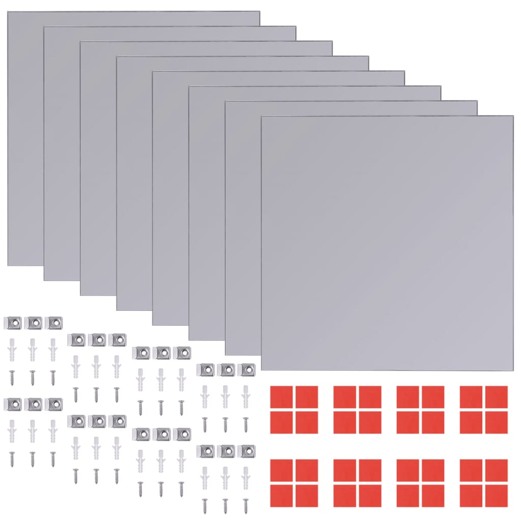 Rahmenlose Spiegelfliesen Glas 16 Stk. 20,5 cm