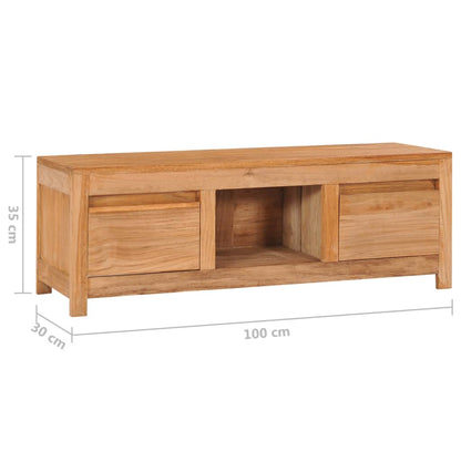 TV-Schrank 100×30×35 cm Massivholz Teak - Pazzar.ch