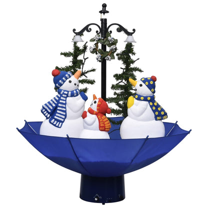 Weihnachtsbaum mit Schnee und Schirm-Fuß Blau 75 cm PVC - Pazzar.ch