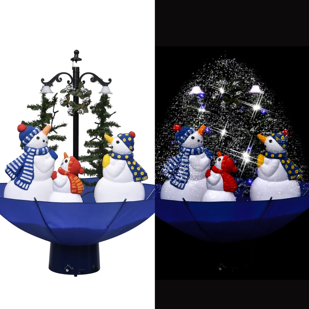 Weihnachtsbaum mit Schnee und Schirm-Fuß Blau 75 cm PVC - Pazzar.ch