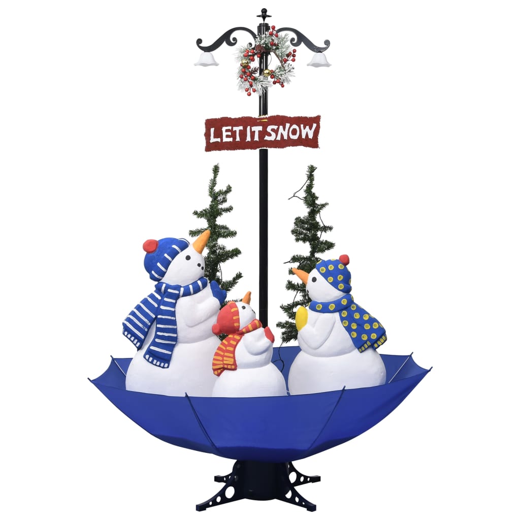 Weihnachtsbaum mit Schnee und Schirm-Fuß Blau 170 cm PVC - Pazzar.ch