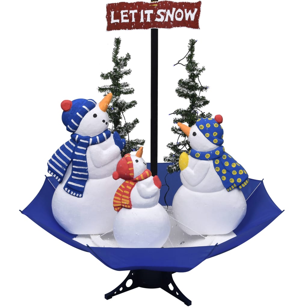 Weihnachtsbaum mit Schnee und Schirm-Fuß Blau 170 cm PVC - Pazzar.ch