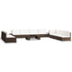 10-tlg. Garten-Lounge-Set Poly Rattan Braun