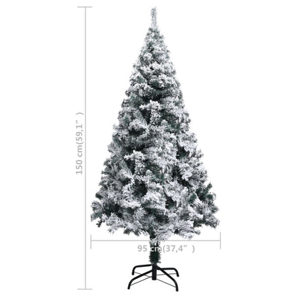 Künstlicher Weihnachtsbaum mit Schnee Grün 150 cm PVC - Pazzar.ch