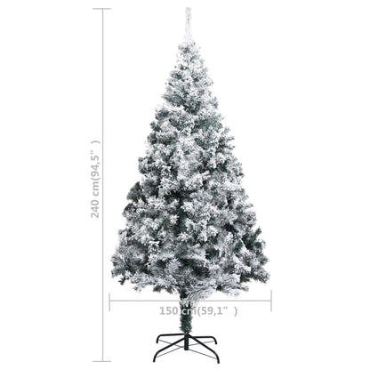 Künstlicher Weihnachtsbaum mit Schnee Grün 240 cm PVC - Pazzar.ch