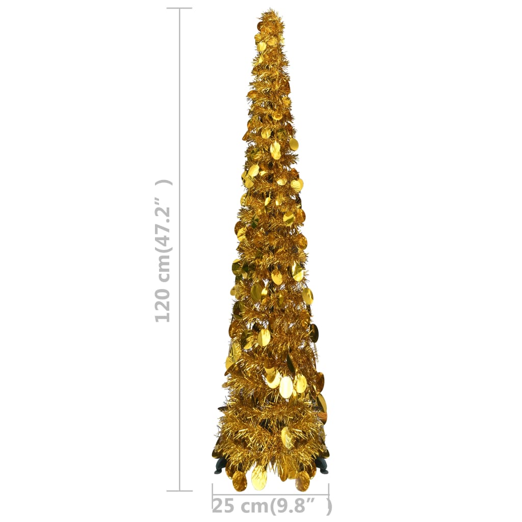 Künstlicher Pop-Up-Weihnachtsbaum Golden 120 cm PET - Pazzar.ch