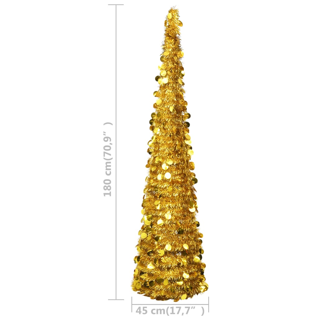 Künstlicher Pop-Up-Weihnachtsbaum Golden 180 cm PET - Pazzar.ch