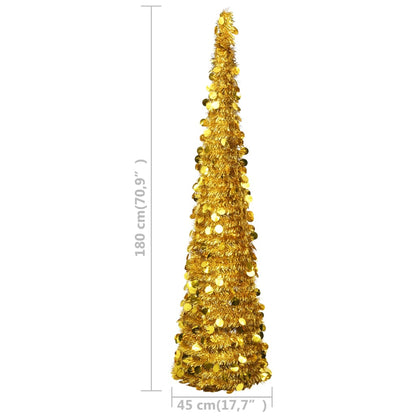 Künstlicher Pop-Up-Weihnachtsbaum Golden 180 cm PET - Pazzar.ch