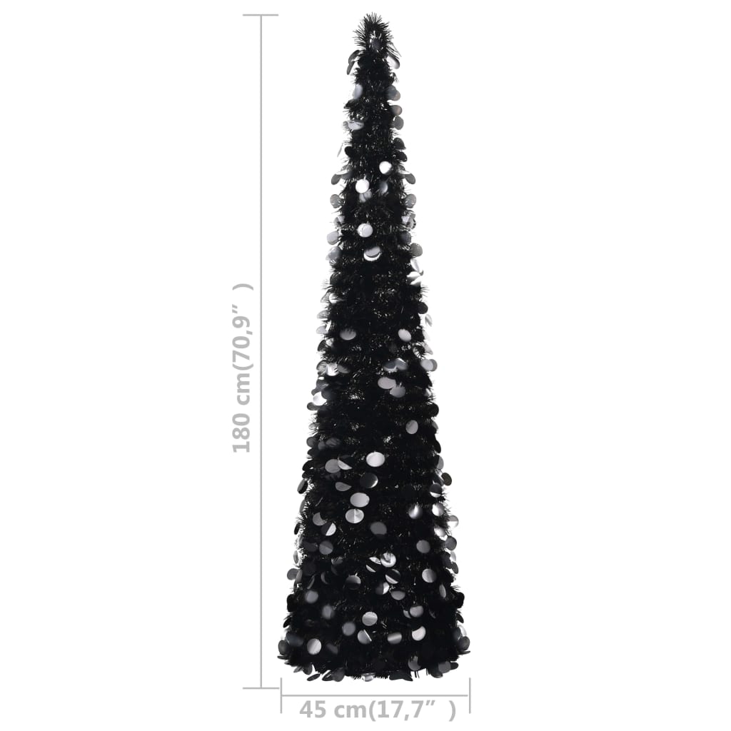 Künstlicher Pop-Up-Weihnachtsbaum Schwarz 180 cm PET - Pazzar.ch