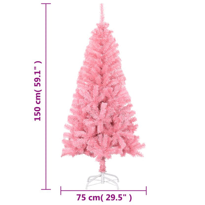 Künstlicher Weihnachtsbaum mit Ständer Rosa 150 cm PVC - Pazzar.ch