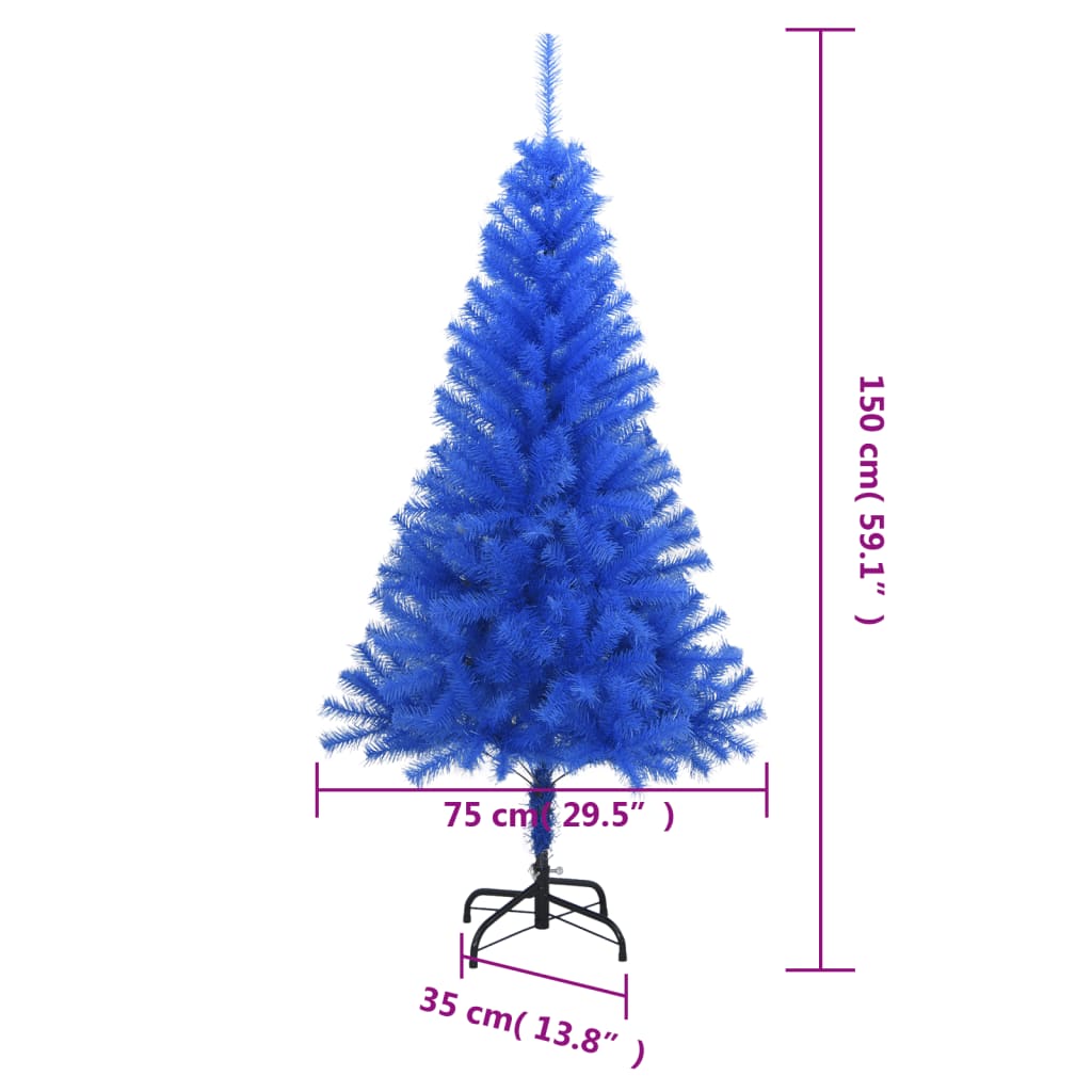 Künstlicher Weihnachtsbaum mit Ständer Blau 150 cm PVC - Pazzar.ch