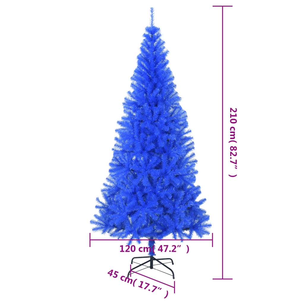 Künstlicher Weihnachtsbaum mit Ständer Blau 210 cm PVC - Pazzar.ch