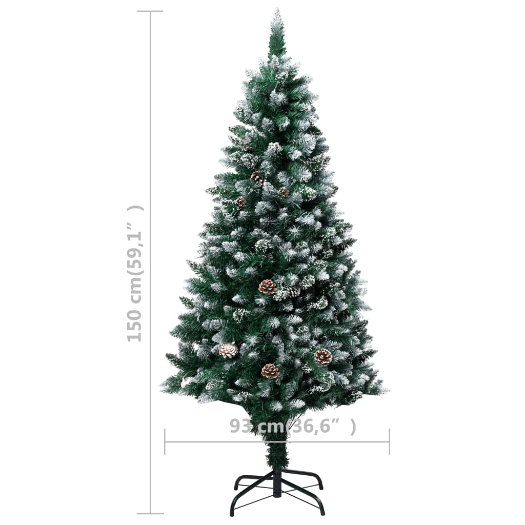 Künstlicher Weihnachtsbaum mit Zapfen und Schnee 150 cm - Pazzar.ch