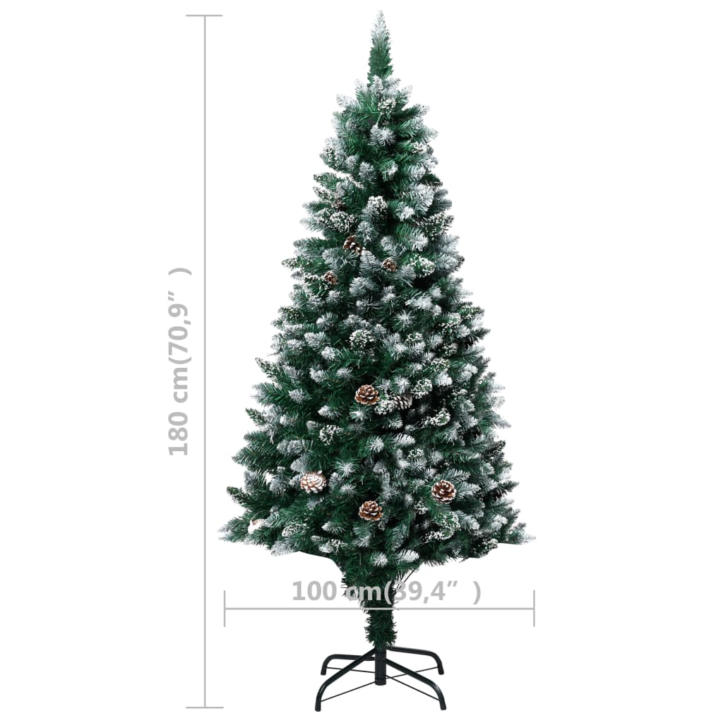 Künstlicher Weihnachtsbaum mit Zapfen und Schnee 180 cm - Pazzar.ch