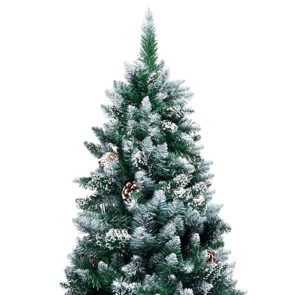 Künstlicher Weihnachtsbaum mit Zapfen und Schnee 240 cm