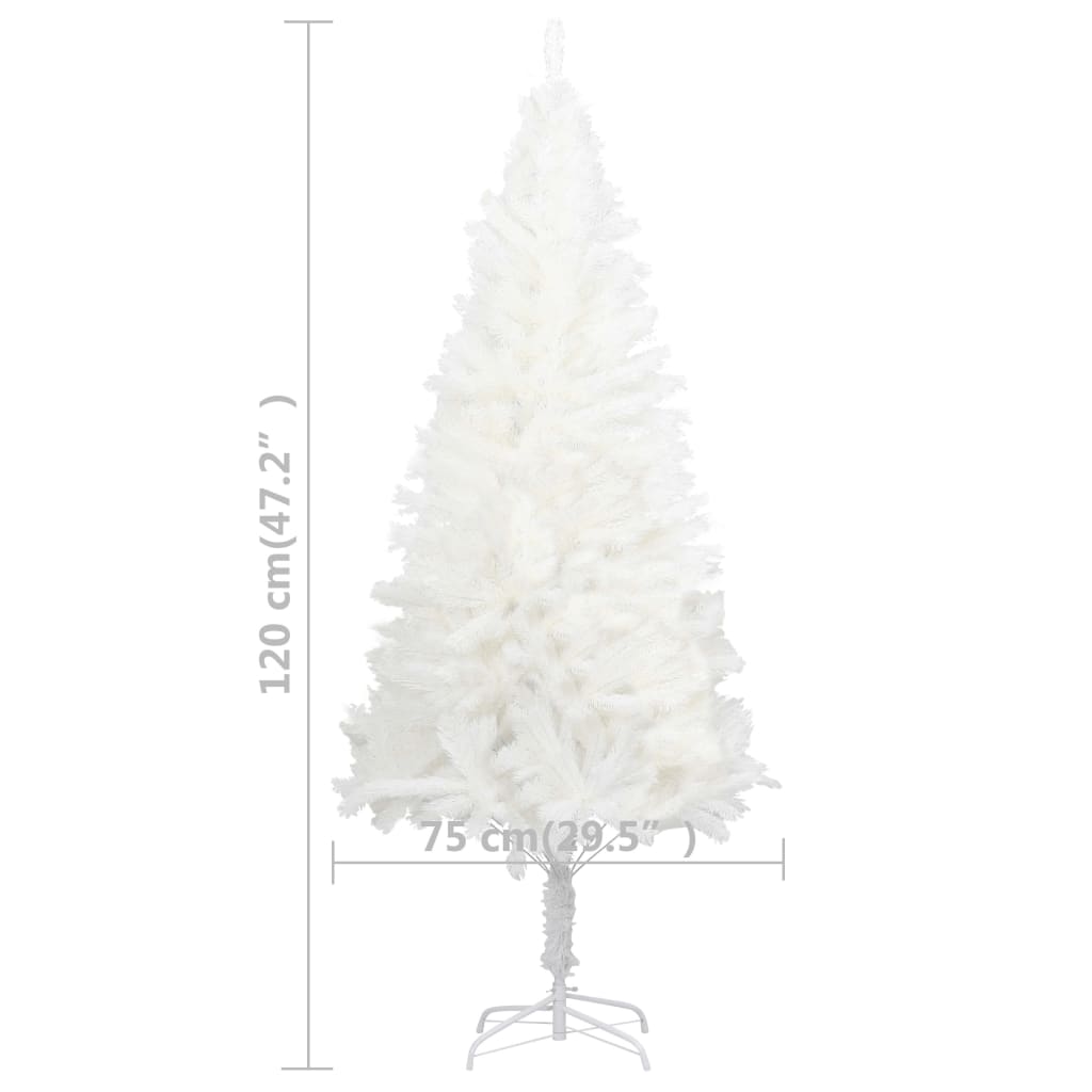 Künstlicher Weihnachtsbaum Naturgetreue Nadeln Weiß 120 cm