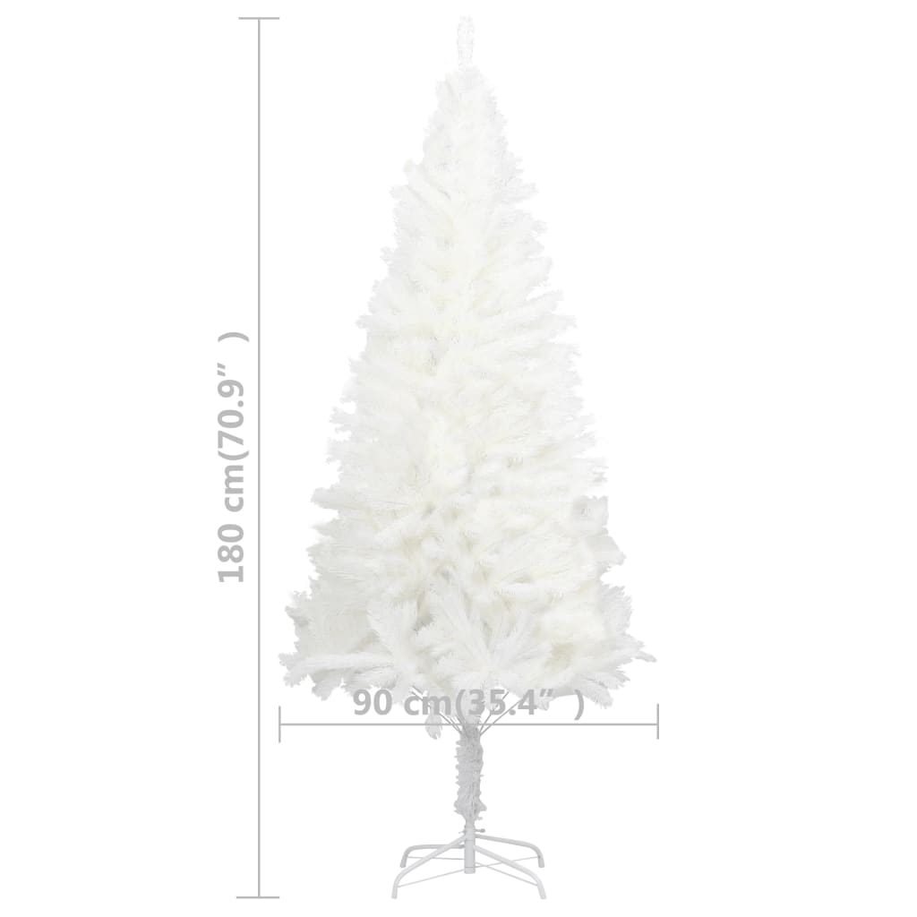 Künstlicher Weihnachtsbaum Naturgetreue Nadeln Weiß 180 cm