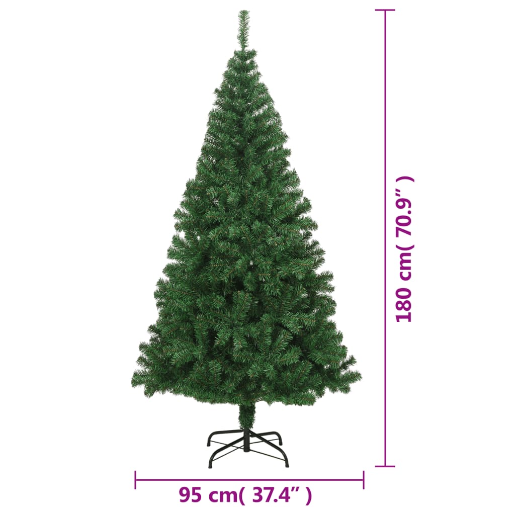 Künstlicher Weihnachtsbaum mit Dicken Zweigen Grün 180 cm PVC - Pazzar.ch