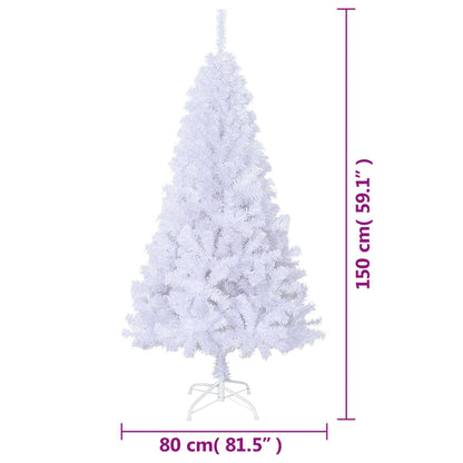 Künstlicher Weihnachtsbaum mit Dicken Zweigen Weiß 150 cm PVC - Pazzar.ch