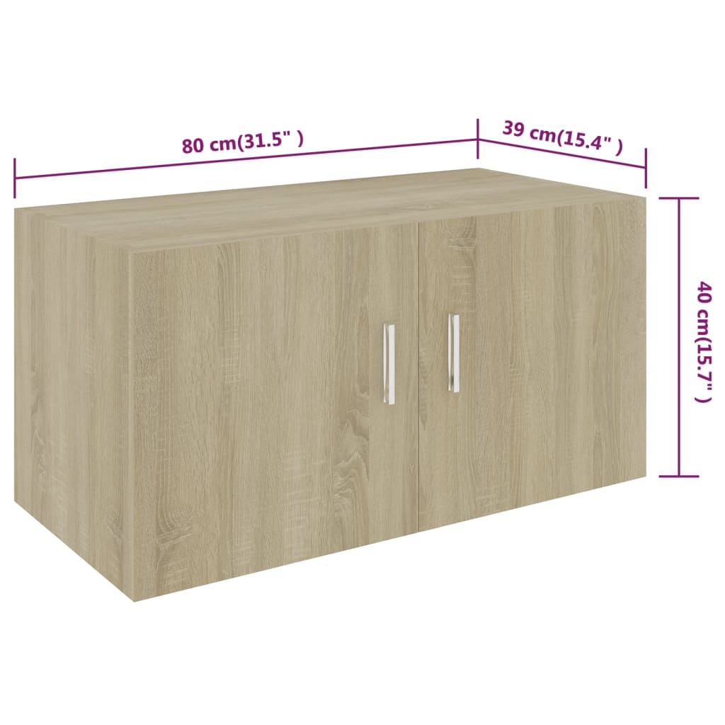 Wandschrank Sonoma-Eiche 80x39x40 cm Holzwerkstoff - Pazzar.ch