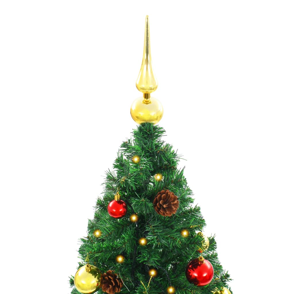 Künstlicher Weihnachtsbaum mit Beleuchtung & Kugeln Grün 180 cm - Pazzar.ch