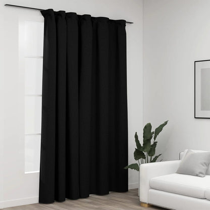 Verdunkelungsvorhang mit Haken Leinenoptik Anthrazit 290x245 cm - Pazzar.ch
