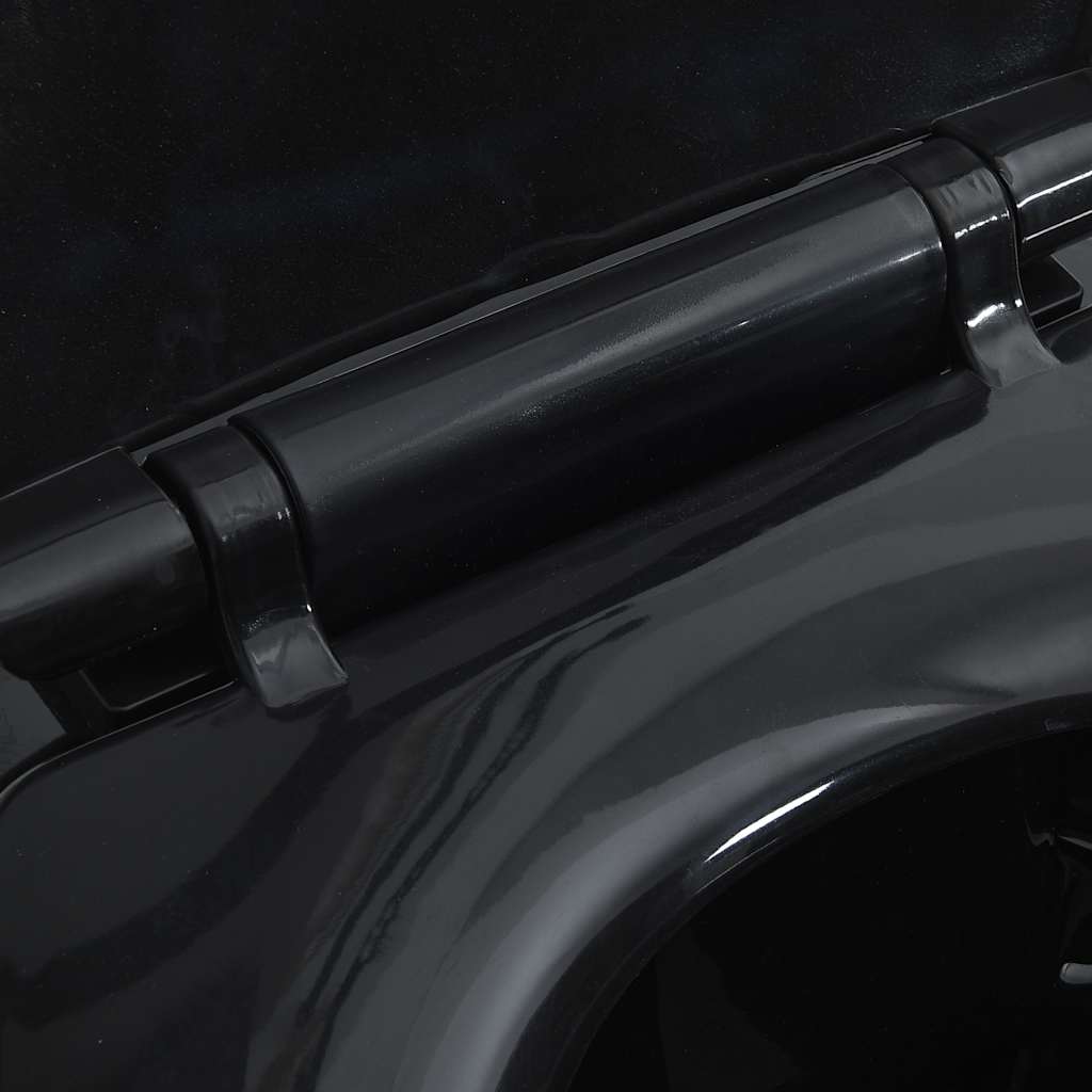Randloses WC 7 cm Extra Höhe Soft-Close Keramik Schwarz