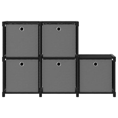 Würfelregal mit 5 Boxen Schwarz 103x30x72,5 cm Stoff - Pazzar.ch