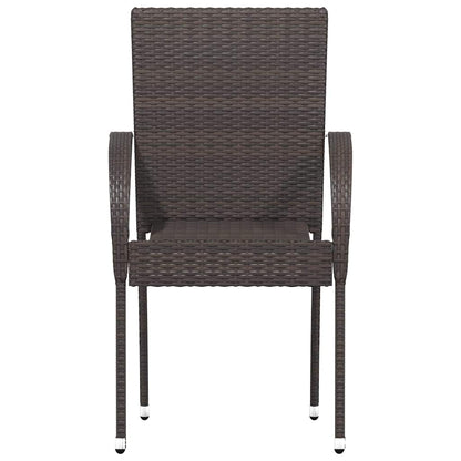 Stapelbare Gartenstühle 4 Stk. Poly Rattan Braun