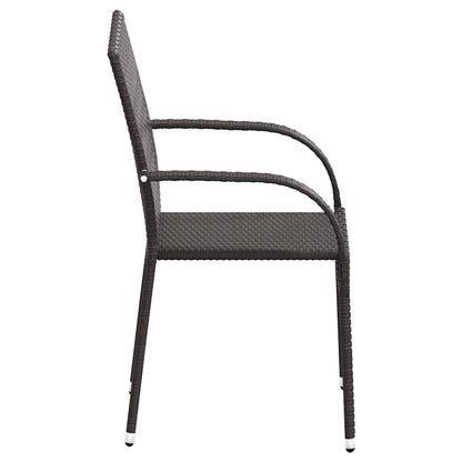 Stapelbare Gartenstühle 4 Stk. Poly Rattan Braun