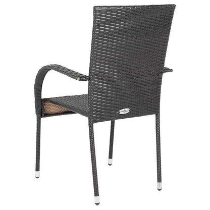 Stapelbare Gartenstühle 4 Stk. Poly Rattan Braun