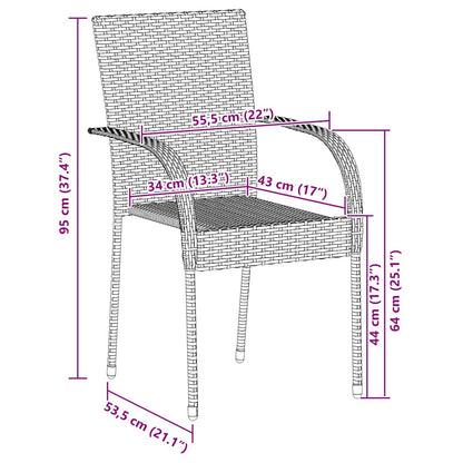 Stapelbare Gartenstühle 4 Stk. Poly Rattan Braun